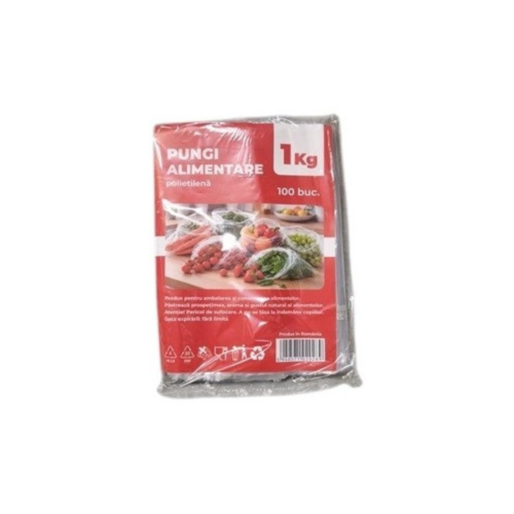 Élelmiszeres zacskó készlet, 100 db, 1 kg