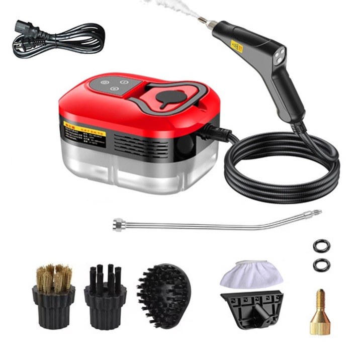 Aparat de curatat cu abur de inalta presiune, Bedee, aparat de curatat cu abur portabil, aparat de curatat cu abur portabil cu 11 accesorii, potrivit pentru curatarea cu abur a obiectelor de uz casnic, murdariei, canapelelor, masinilor etc