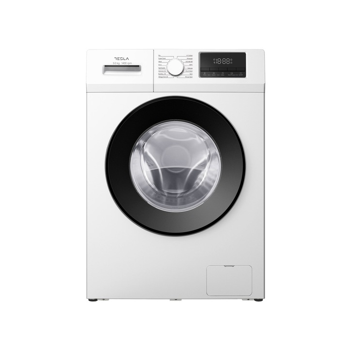 Masina de spalat rufe Tesla WF91461T, 9kg, Clasa A, 1400 RPM, Inverter, 16 programe, Delay Start Alb