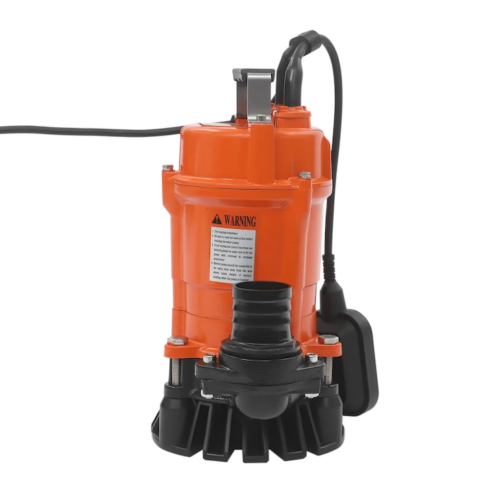 Szennyvízszivattyú, Merülő szivattyú, 550 W, 2850 ford./perc, IP68, EU csatlakozó, alap átmérő 18 cm, Narancssárga