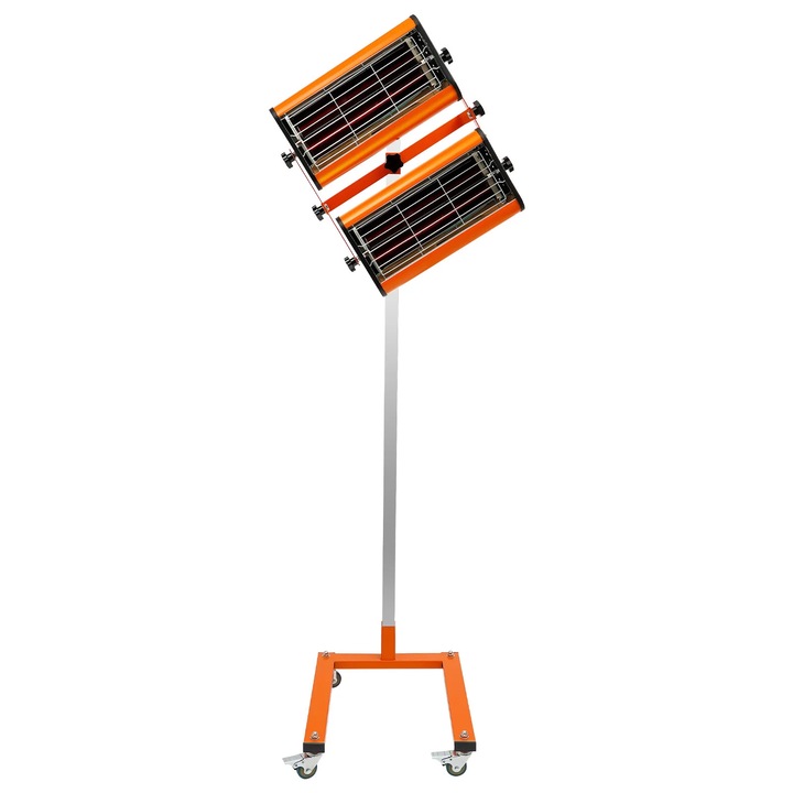 Uscator vopsea cu infrarosu, lampa IR cu stativ, 2x1000 W (2000 W), intarire si uscare vopsea, portocaliu
