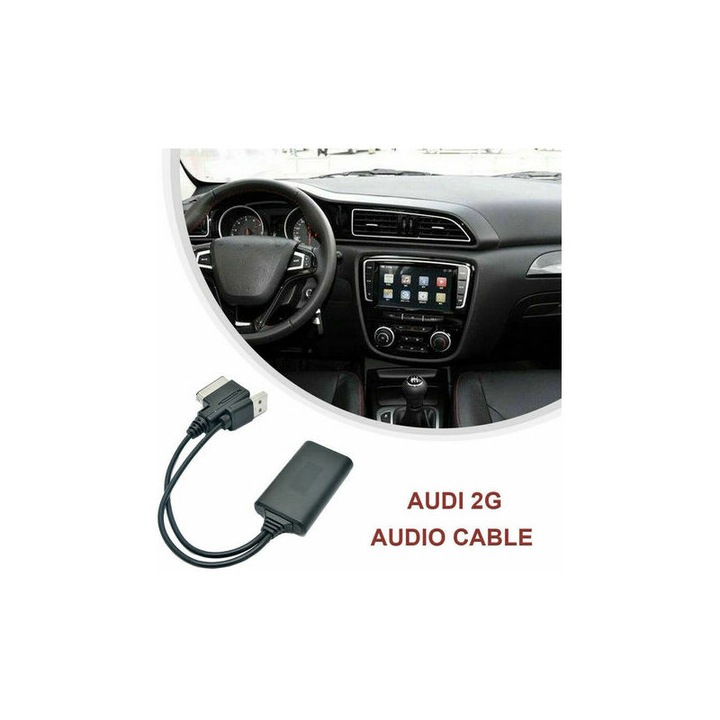 Adaptor Bluetooth USB la AUX, cablu adaptor pentru Audi AMI MMI 2G (A4 8K, A5 8T, A6 4F, A8 4E, Q7 7L), muzica wireless, incarcare USB 5V, Negru, 1 buc