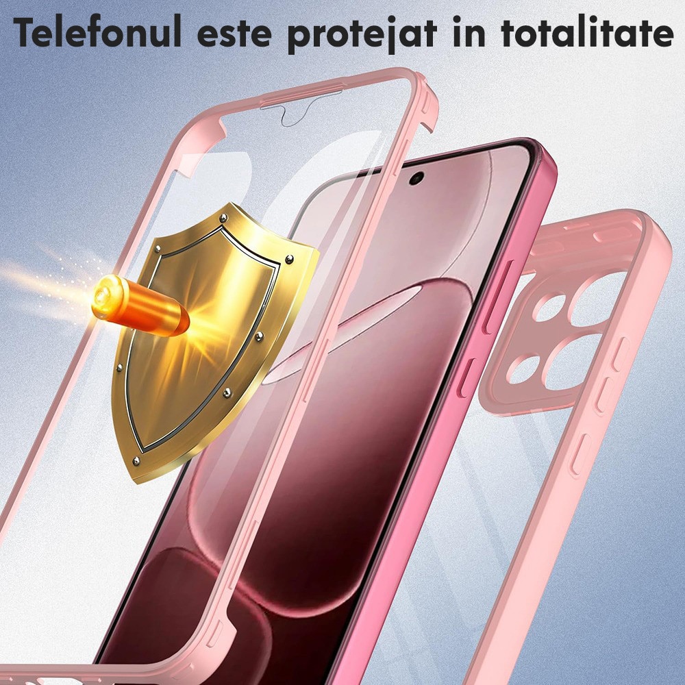 Husa pentru Oppo A6 Pro 4G / A6 Pro 5G DaDen® ColorVerse 360, Antisoc, Protectie completa spate-ecran, Roz