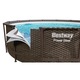 Надземен басейн с метална рамка Bestway, кръгъл, 366x100 см, 9150 л, филтърна помпа 2006 л/ч 29 W, включена стълба, дизайн ратан, кафяв