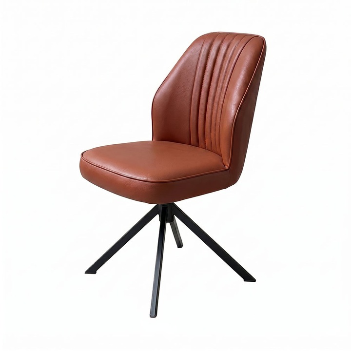 Scaun Amy Piele Naturala, IDL Cognac, 55cmx60cmx85cm