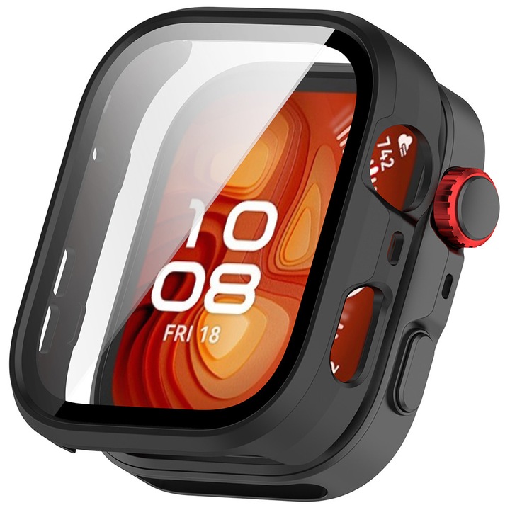 Комплект за 360° защита за Huawei Watch Fit 5 Pro – Калъф с протектор за екран, HD яснота и елегантен дизайн - черен