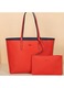 Lacoste, Geanta shopper din piele ecologica cu aspect texturat Petit, Genti dama Large Albastru si rosu Reversible Tote Bag