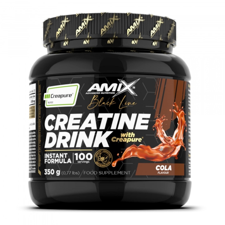 Creatina, Amix, Black Line Creatine Creapure Powder Drink, Cola, 350gr