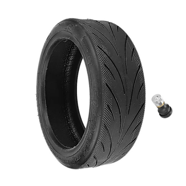 Cauciuc trotineta electrica / anvelopa 60/70-6.5 compatibil cu Ninebot Max G30/G30D, din cauciuc rezistent la presiune si uzura, design anti-vibratii si anti-alunecare, include supapa, negru, 1 buc