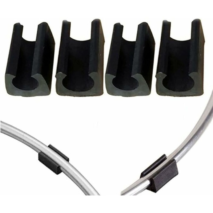 Pachet de 20 de picioare de scaun din plastic in forma de U - diametru 12 mm - Negre - Pentru scaune tubulare din otel