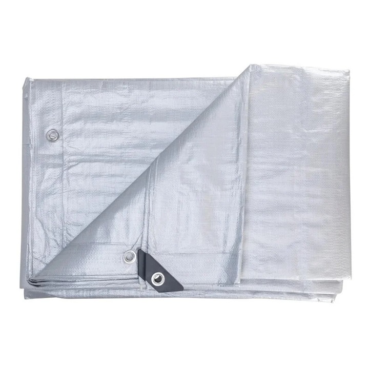 Prelata Argintie Cu Inele, MoftX 150Gr/Mp - 8x12m