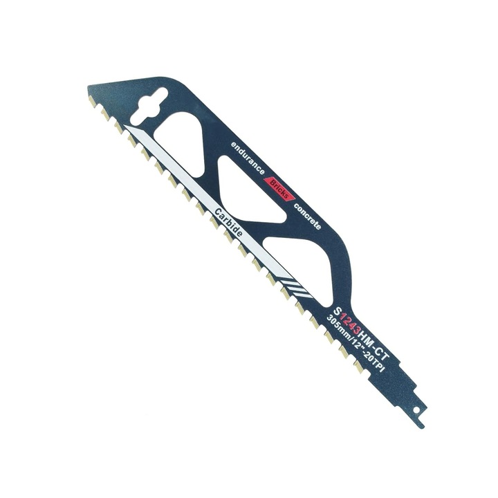 Lama pentru ferastrau sabie S1243HM-CT, cu dinti din carbura, pentru caramida si beton poros, grosime 1.5 mm, 305 mm/12, 20 TPI, albastru/auriu, 1 buc