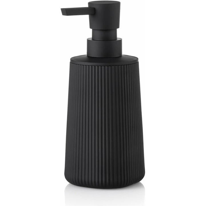 Dozator sapun lichid / dispenser pentru baie si bucatarie, din ABS cu strat cauciucat, pompa eficienta antipierderi, rezistent la spargere, negru, 1 buc