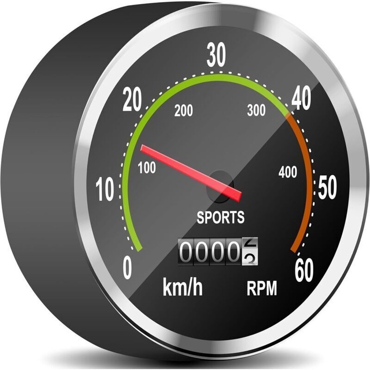 Analóg mechanikus kerékpár kompjúter, retro sebességmérő és kilométeróra, vízálló, elektronika nélküli, 26/27.5/28/29 kompatibilis, Fekete, 1 db