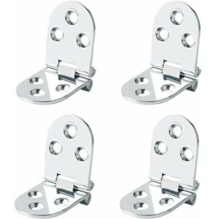 Összecsukható zsanérok, rozsdamentes acél, króm felület, 2.5 mm, 4 db-os készlet