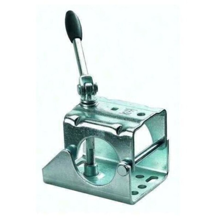 Clema de prindere, colier de fixare pentru roata de sprijin, cu maner rabatabil, O 60 mm, otel 5 mm, zincat, 1 buc