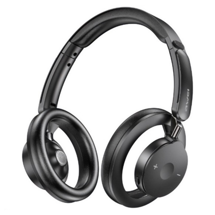 Căști Bluetooth Awei AT33 stereo, v6.0, cu microfon, pliabile, negre