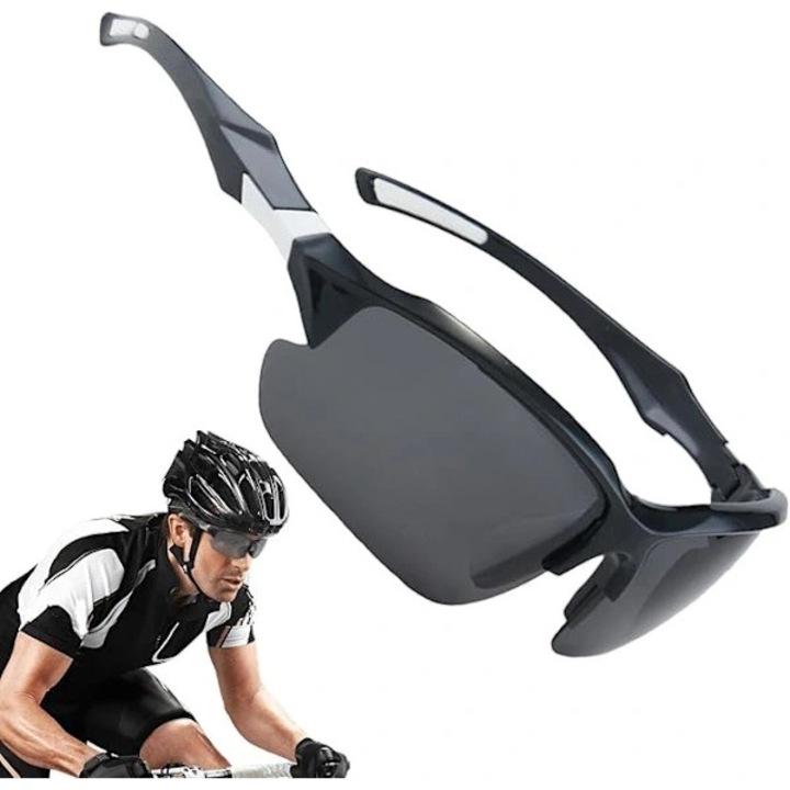 Ochelari de ciclism polarizati, ochelari sport unisex pentru ciclism, mountain bike si pescuit, protectie UV, Negru, marime universala