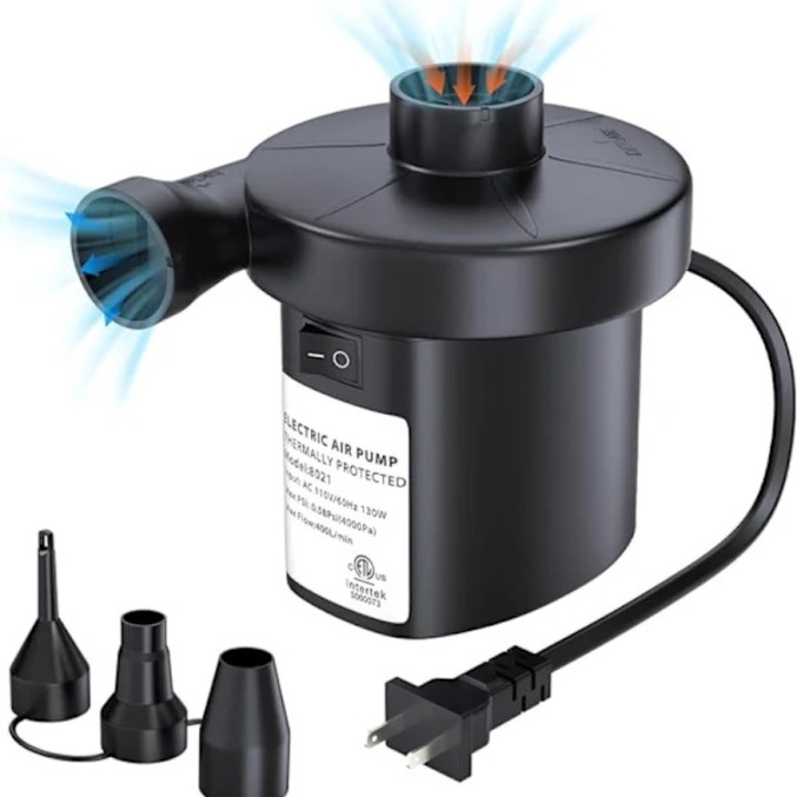 Elektromos légpumpa, 50W, ABS, 460L/perc, 220-230V, 3 fúvóka, amerikai szabvány