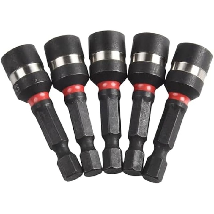 Set 5 piese biti magnetici 8mm, adaptor hexagonal, metalic