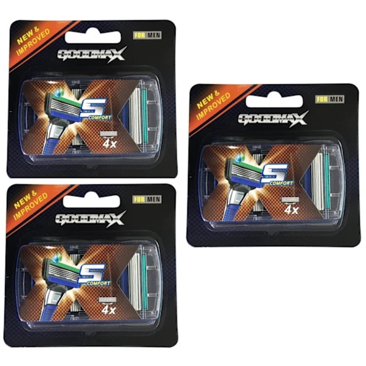 Set 12 lame de ras Goodmax5, 5 lame, albastru