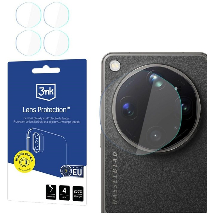 Folie sticla securizata camera foto 3mk Lens Protection compatibila cu Oppo Find X9 Ultra, Transparent