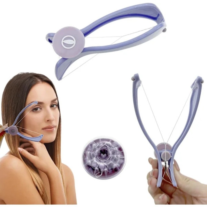 Epilator manual portabil pentru fata, 5 fire rezistente, alb, mic