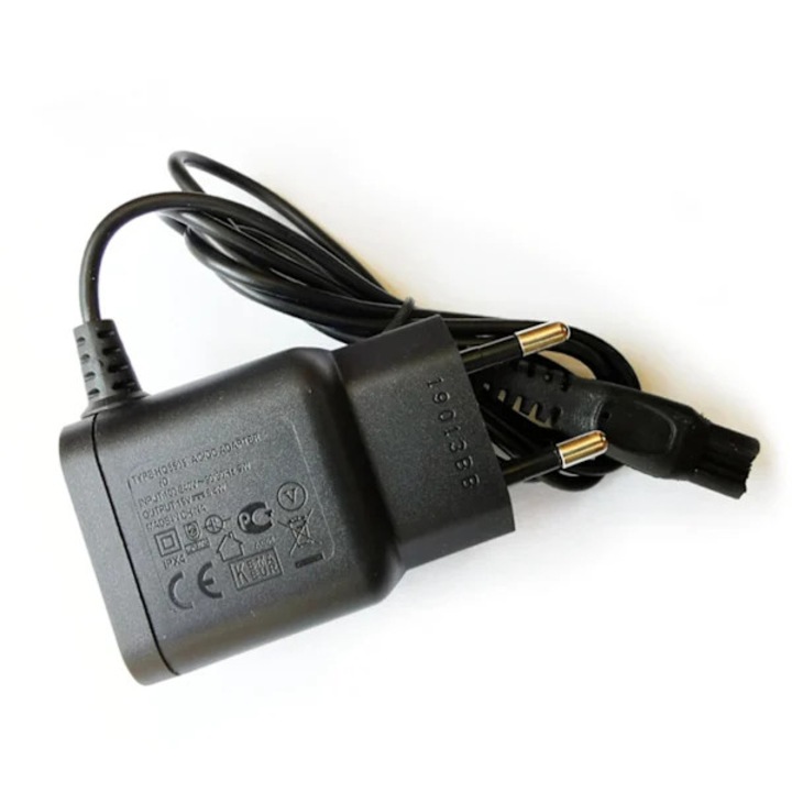 Incarcator/adaptor pentru aparat de ras compatibil cu seriile HQ/RQ/PT/AT/YS/S, 100-240V, priza EU, incarcare rapida si protectii multiple supracurent/supratensiune/scurtcircuit, Negru, 1 buc