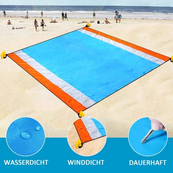 Kompakt összecsukható piknik takaró / strandmatrac, vízálló, porálló, könnyű és mosható, Többszínű, 200 x 210 cm