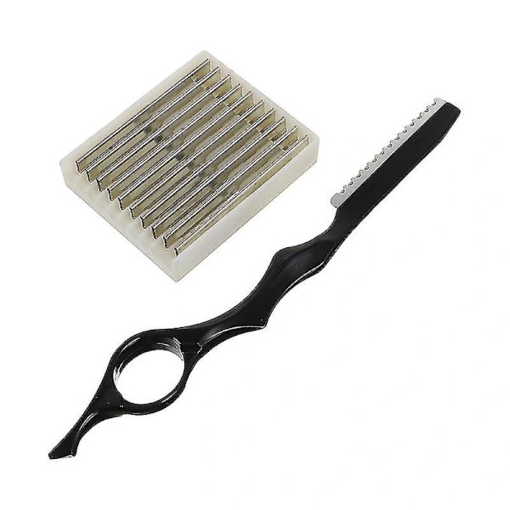 Set foarfece tuns par profesional, inox, negru, 17.5x2x1cm, 10 lame