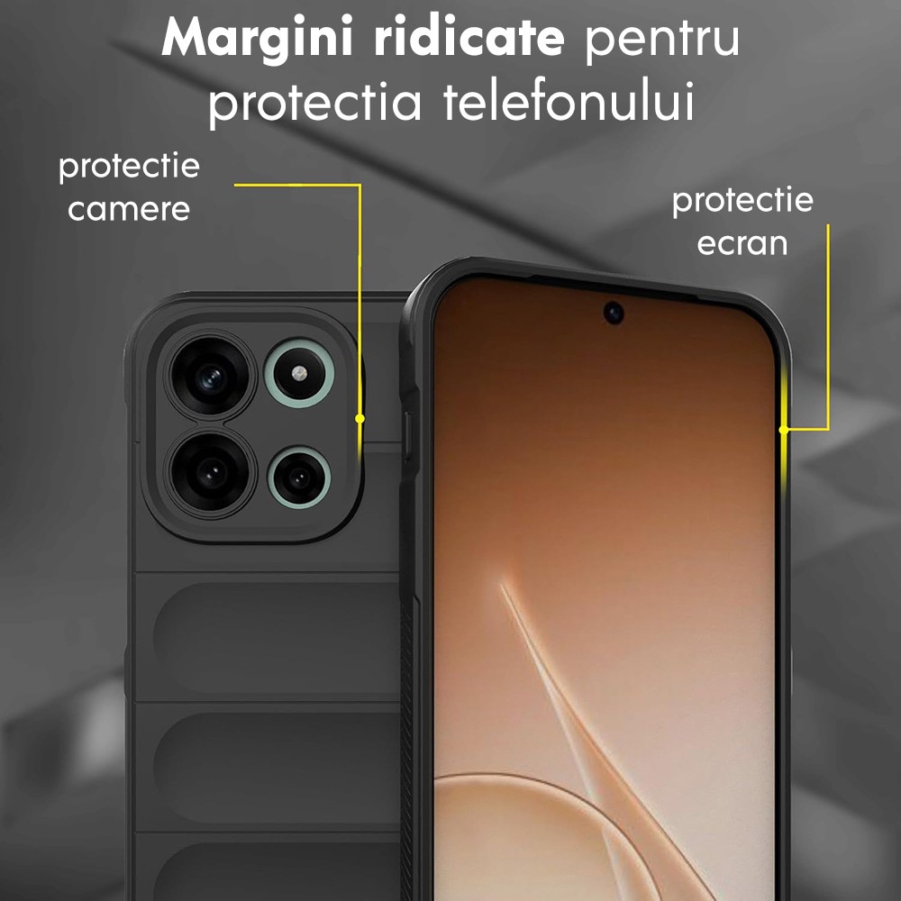 Husa pentru Xiaomi Poco X8 Pro Max DaDen® Magic Shield, Antisoc, Interior microfibra, TPU, Negru