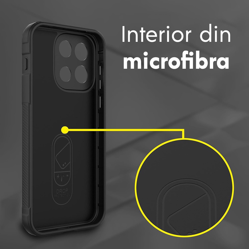 Husa pentru Xiaomi Poco X8 Pro Max DaDen® Magic Shield, Antisoc, Interior microfibra, TPU, Negru