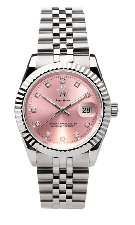 Ceas pentru dame Royal Watch 110/PK, cadran roz, 37mm