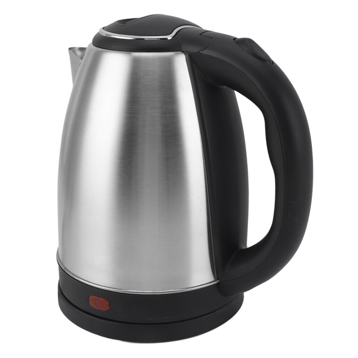 Elektromos vízforraló/teafőző 1500W, rozsdamentes acélból, automatikus kikapcsolással forráskor, inox/fekete, 2L