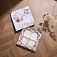 Platou compartimentat 4 sectiuni portelan model floral vintage, maner auriu