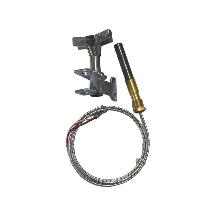 Termopila generator termoelectric 750 mV, ansamblu termic pentru arzator, compatibil cu seminee, friteuze si cuptoare pe gaz, metalic, 2 bucati