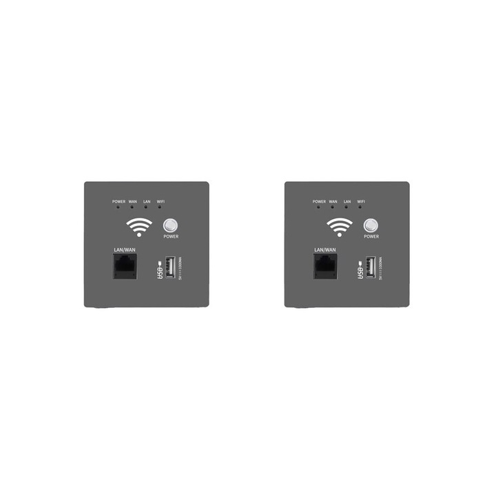 Vezeték nélküli router 2x 300Mbps 2.4GHz szürke 10x10cm szett