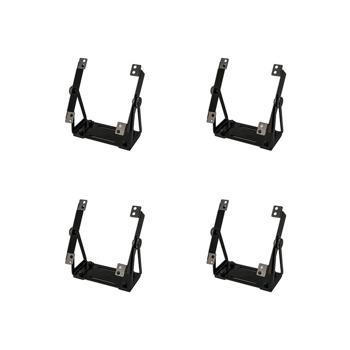 Suport ventilator PC 4 buc, fier, negru, 12x12cm si 14x14cm, rotire 360°
