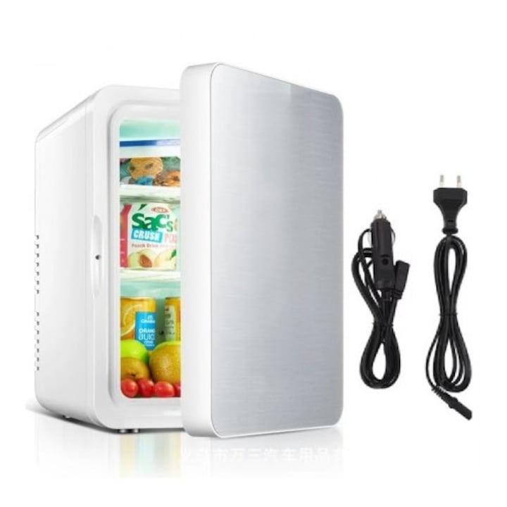 Mini Frigider Portabil 8L autoturism, camion sau la priza - Racire si Incalzire, Alimentare 12V/24V si 220V, Ideal pentru Calatorii si Camping