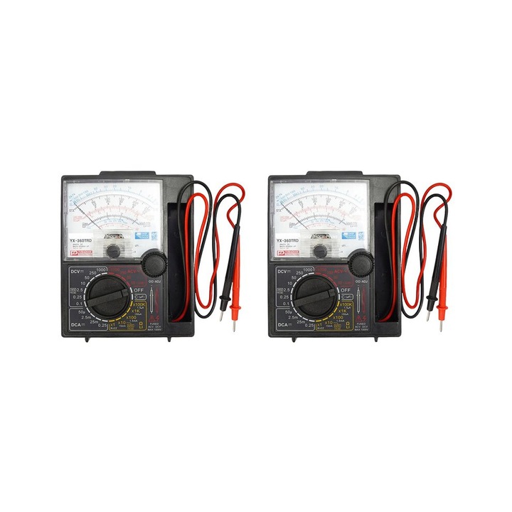 Set 2 Multimetre Analogice YX-360TRD, Precizie, Multicolor, 10x6x3cm