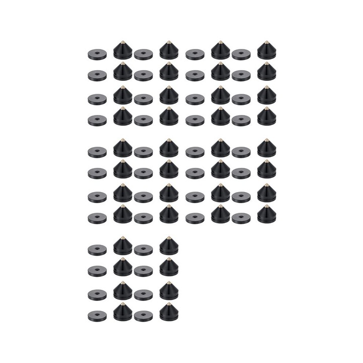 40 db fekete alumínium hangfal láb készlet 23x20mm