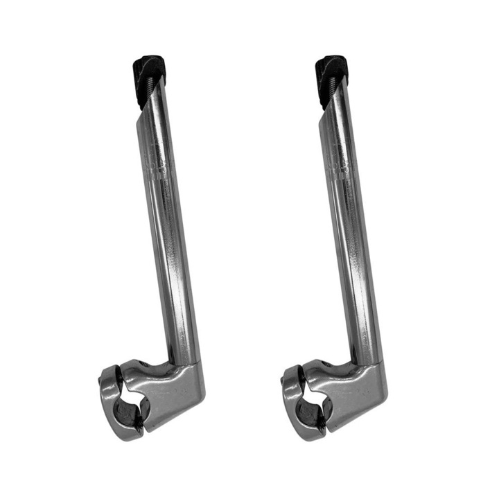 2 darabos szett, kormányszár (quill stem) 22.2mm, alumínium ötvözet, szár 220mm, kormányszár hossza 40mm, rejtett csavaros face clamp rögzítés, könnyen telepíthető, 0° szög, ezüst