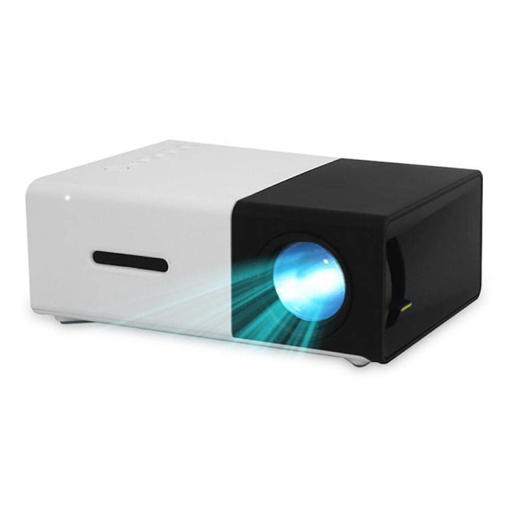 Mini LED Videoprojektor, kompakt, hordozható, többszínű, 24x10x7cm