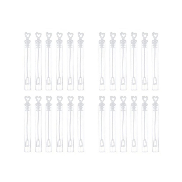 Set 100 bete de bule inima, transparent, 10.7x1.1cm