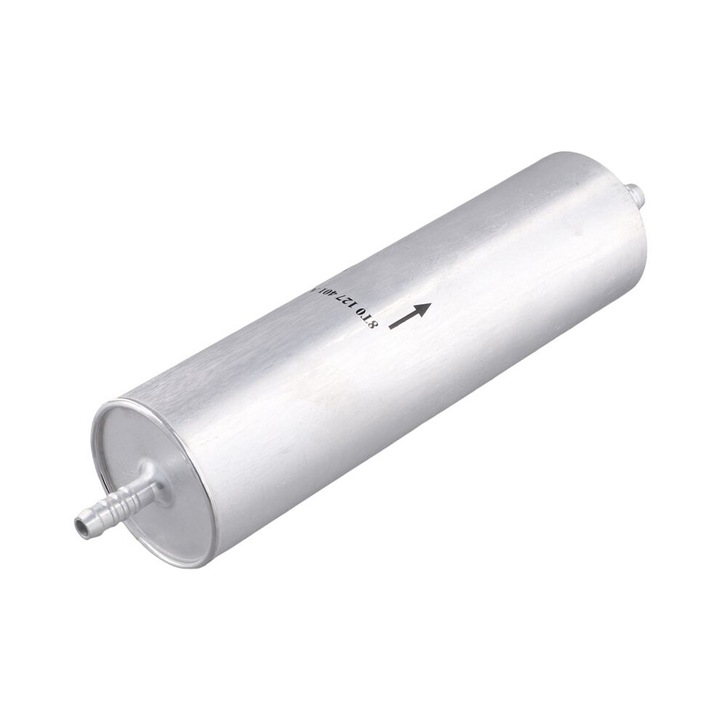 Üzemanyagszűrő 8T0127401A, fém, közvetlen beépítés, bemeneti átmérő 11mm, kimeneti átmérő 9mm, kompatibilis Audi A4 A5 A6 A7 A8 S4 S5 S6 S8 Q5 Q7, ezüst, 1 db