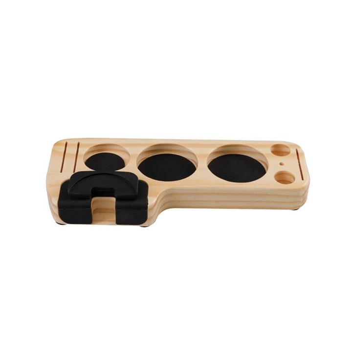 Suport tamper cafea lemn, 250x75mm, antiderapant, maro