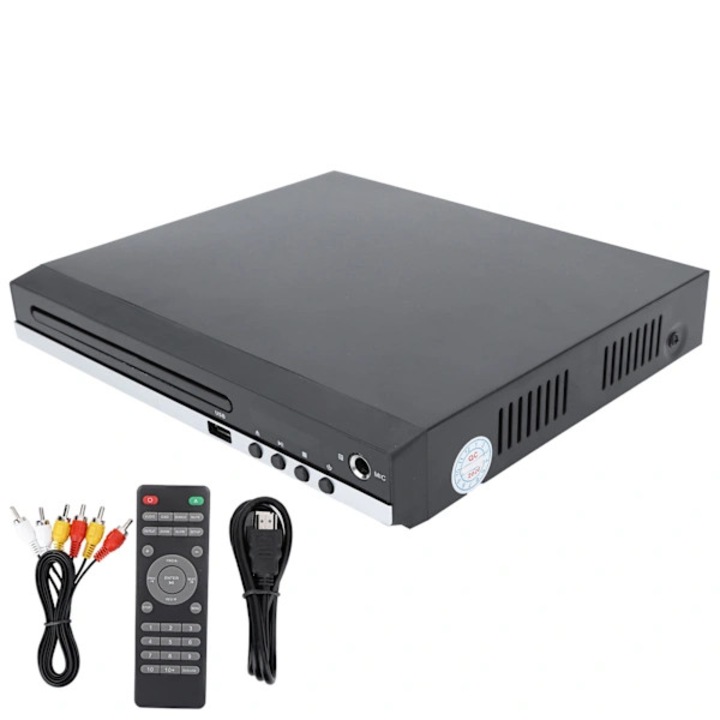Player DVD multimedia usb hdmi, suporta CD/CD-R/CD-RW, VCD/SVCD, DVD, divx, mp3, intrare usb frontala, scanare progresiva pe 2 canale, telecomanda inclusa, negru, 1 buc