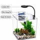Acvariu Betta 5 litri Nubios, acvariu peste betta, acvariu pesti mici, acvariu echipat cu filtru Hang On si lampa LED, acvariu plastic transparent, 177 x 177 x 180 mm