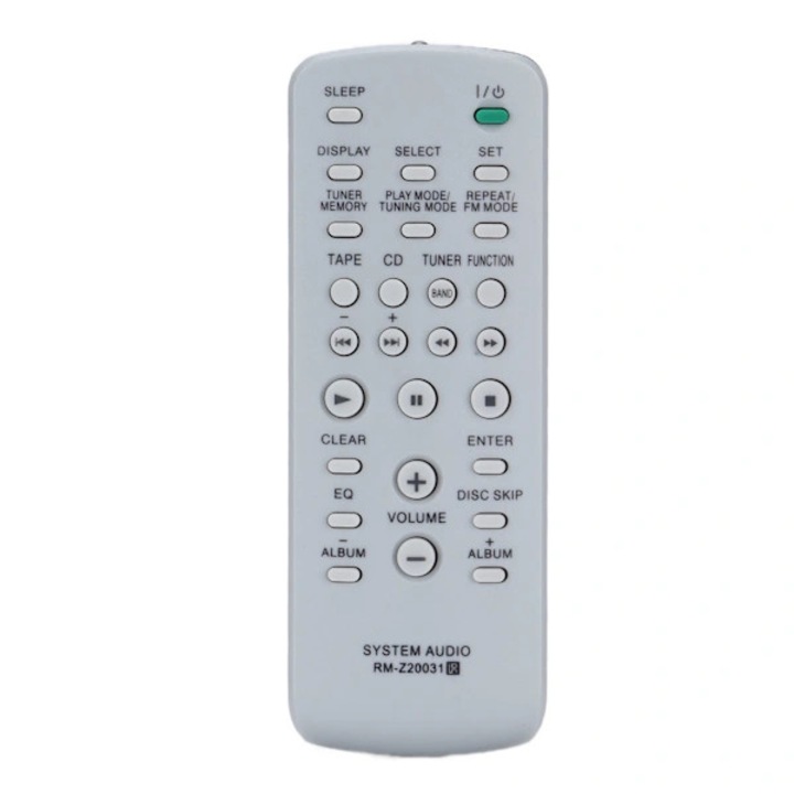 Telecomanda de inlocuire RM-Z20031, din ABS de inalta calitate, compatibila cu Genezi Aiwa MP3, fara programare, gri deschis, 1 buc
