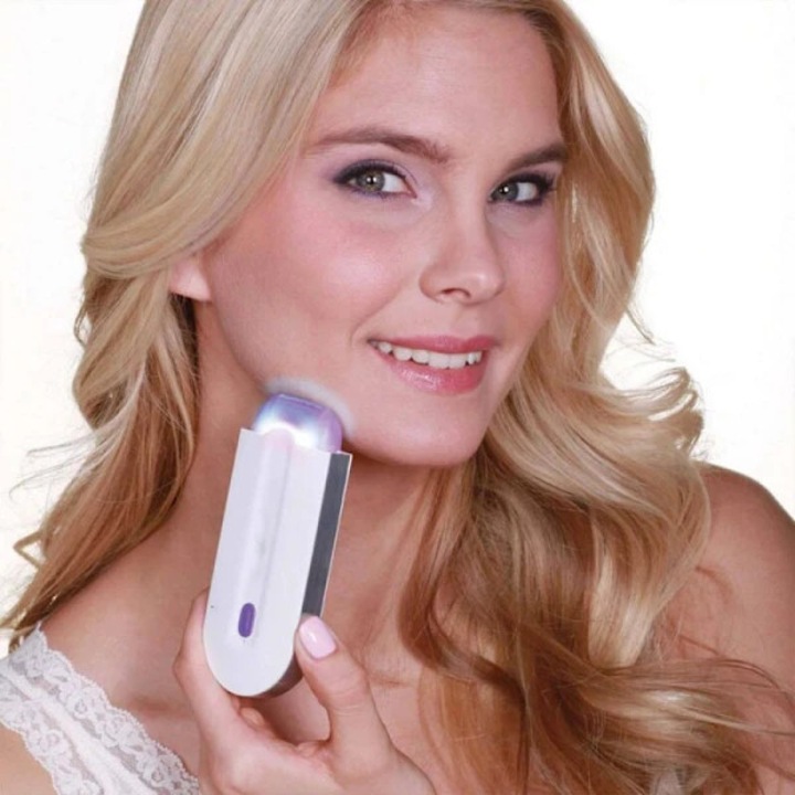 Aparat de epilare, epilator reincarcabil din ABS, autonomie 60 minute, incarcare 2.5-3 ore, Alb, 12x4.7x1.3 cm